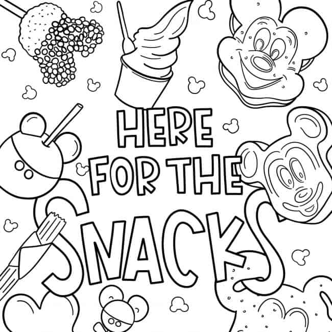 Disney Coloring Pages | We're Here For the Snacks!
