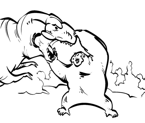 King Kong Open Dinosaur Mouth Wide Coloring Pages : Bulk Color