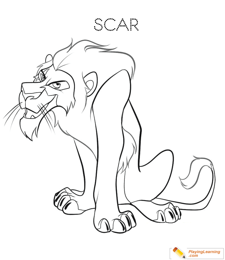 The Lion King Scar Coloring Page 01 | Free The Lion King Scar Coloring Page