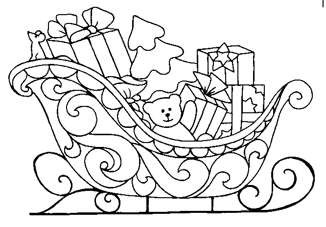 Christmas sled Coloring Pages | Crafts and Worksheets for Preschool,Toddler  and Kindergarten