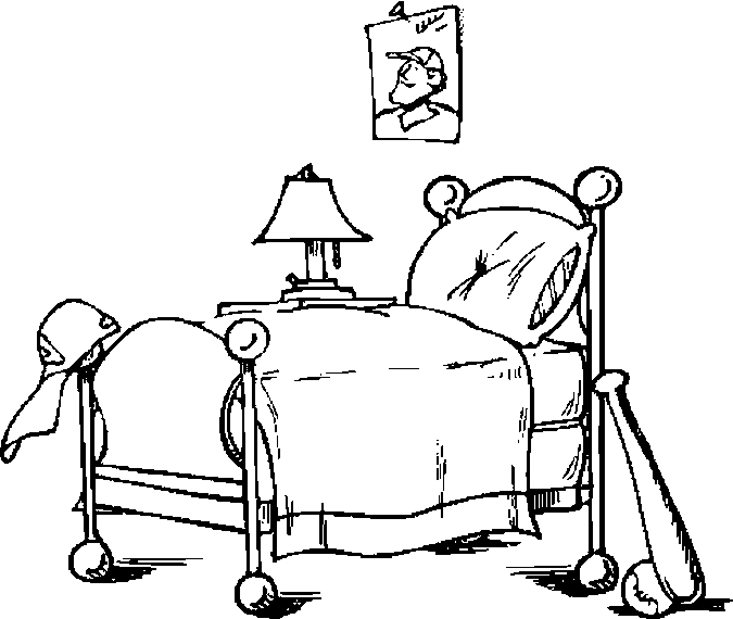 Bedroom #6 (Buildings and Architecture) – Printable coloring pages