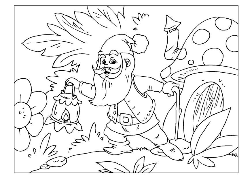Coloring Page gnome - free printable coloring pages