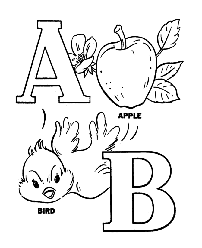 ABC Pre-K Coloring Activity Sheet | Alphabet A-B | Abc coloring pages,  Alphabet coloring pages, Abc coloring