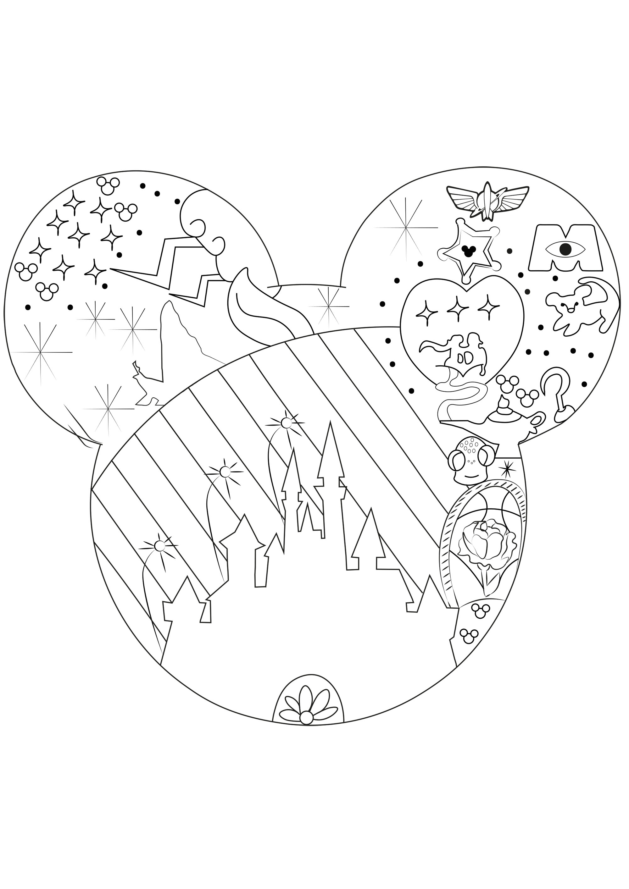 Disney universe - Return to childhood Adult Coloring Pages