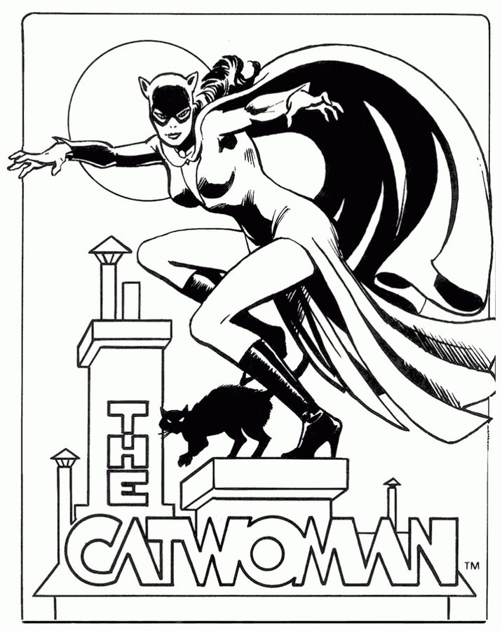 Coloring pages: Coloring pages: Catwoman, printable for kids & adults, free