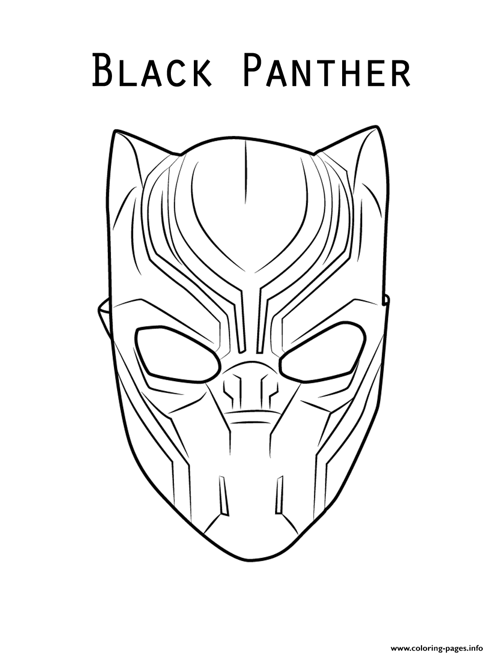 Marvel Movie Black Panther Mask Coloring Pages Printable