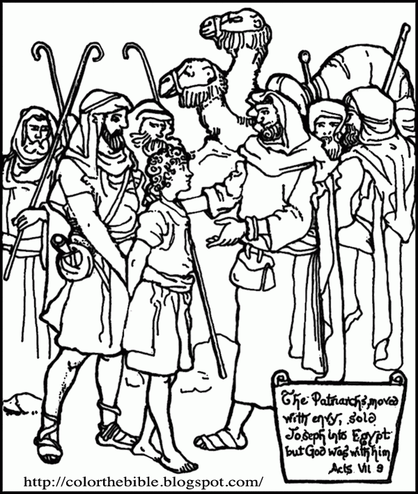 Coloring Page: Joseph sold into slavery by his brothers