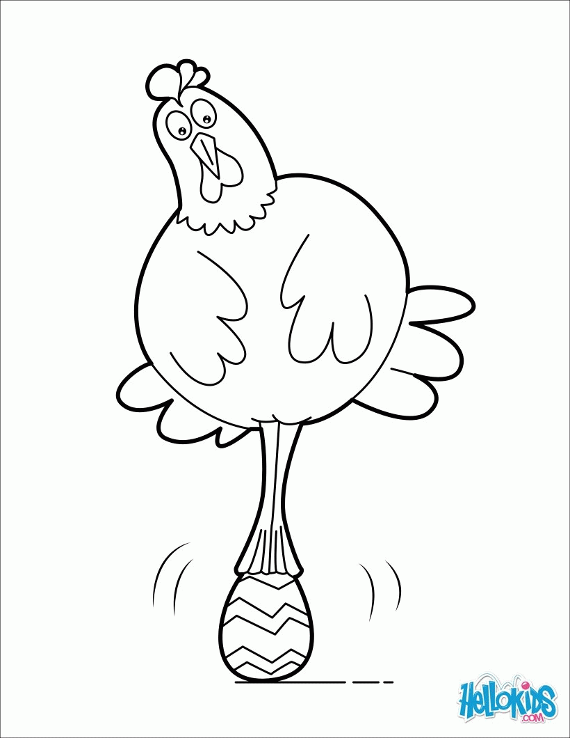 EASTER CHICK coloring pages - Chick on giant Egg