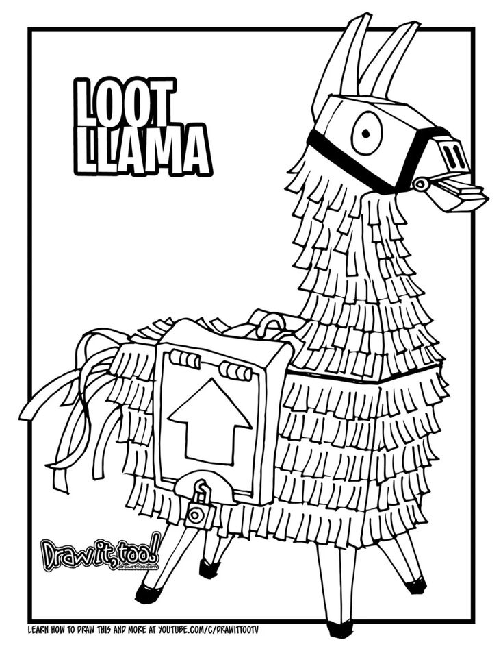 fortnite coloring pages llama