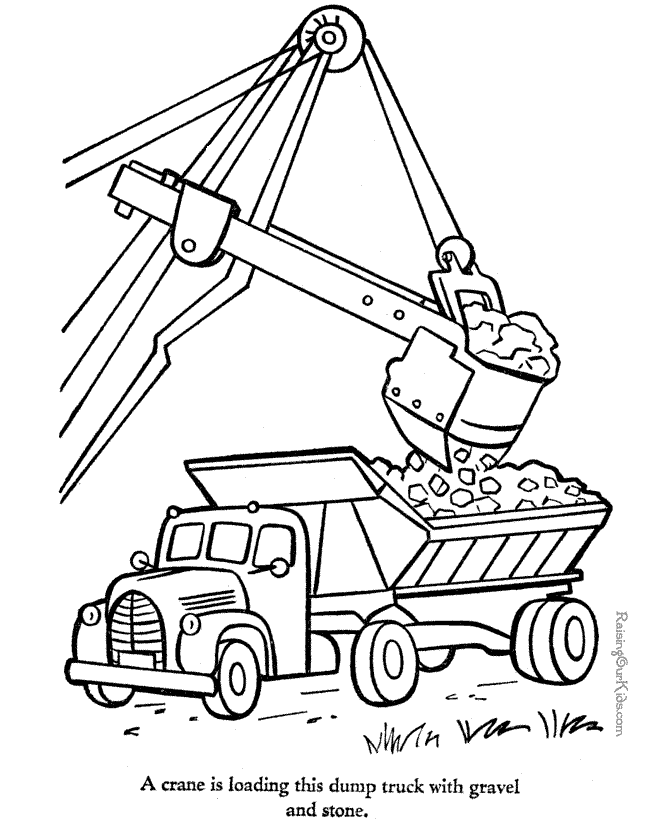 Dump Truck coloring page | Crane and Stone