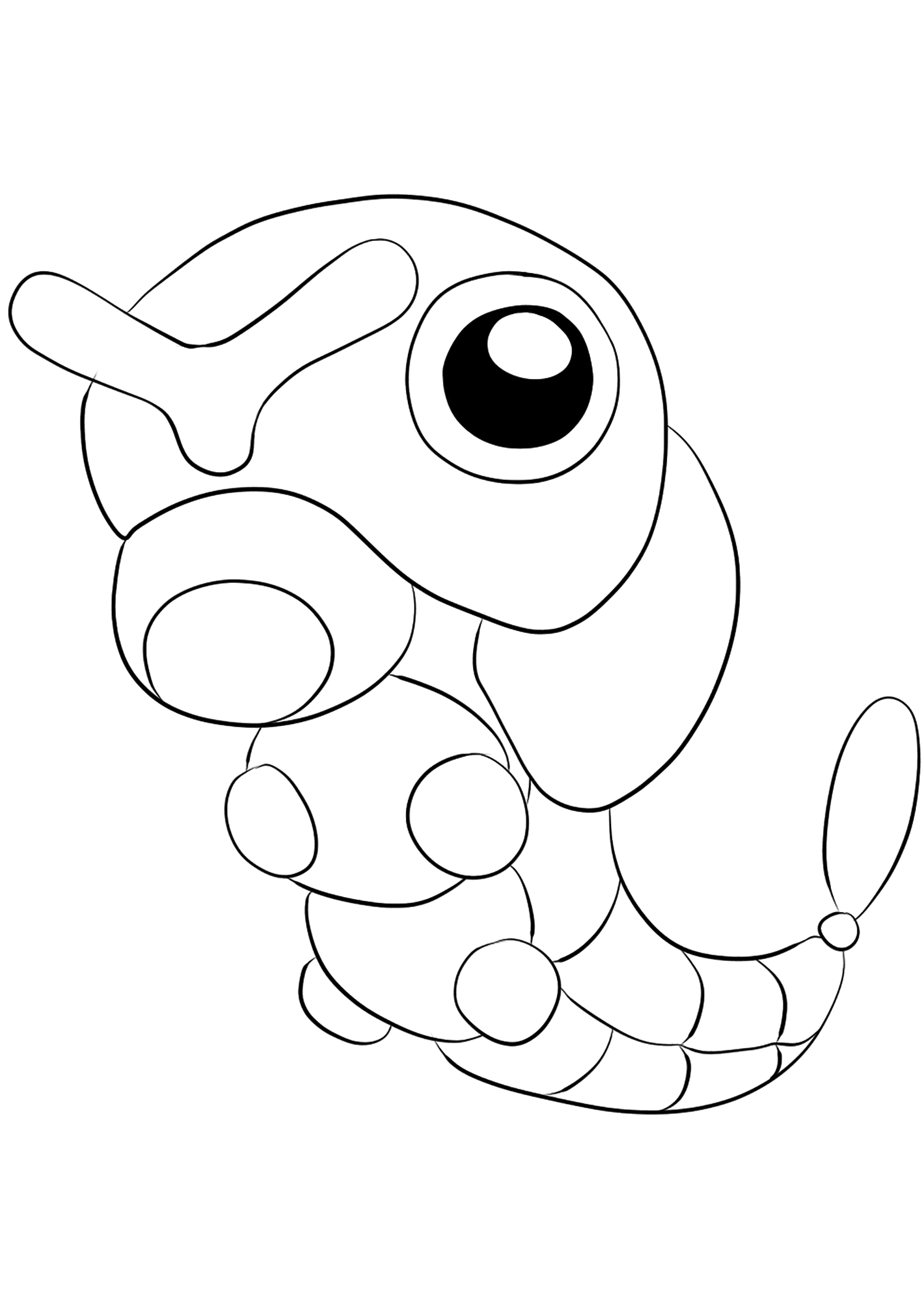 Caterpie No.10 : Pokemon Generation I - All Pokemon coloring pages Kids Coloring  Pages