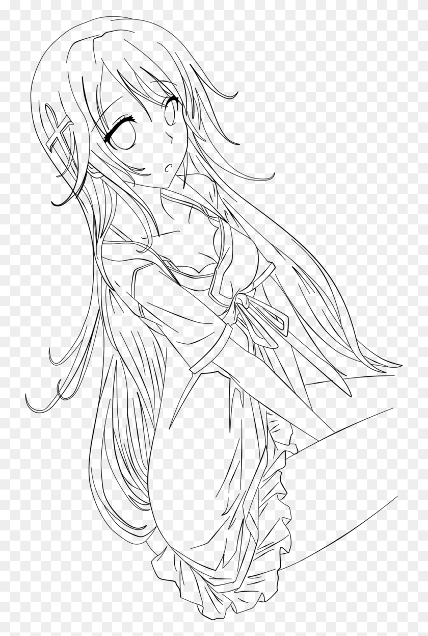 Cute Anime Girl Coloring Pages Transparent Anime Line Art, Gray, World Of  Warcraft HD PNG Download – Stunning free transparent png clipart images  free download