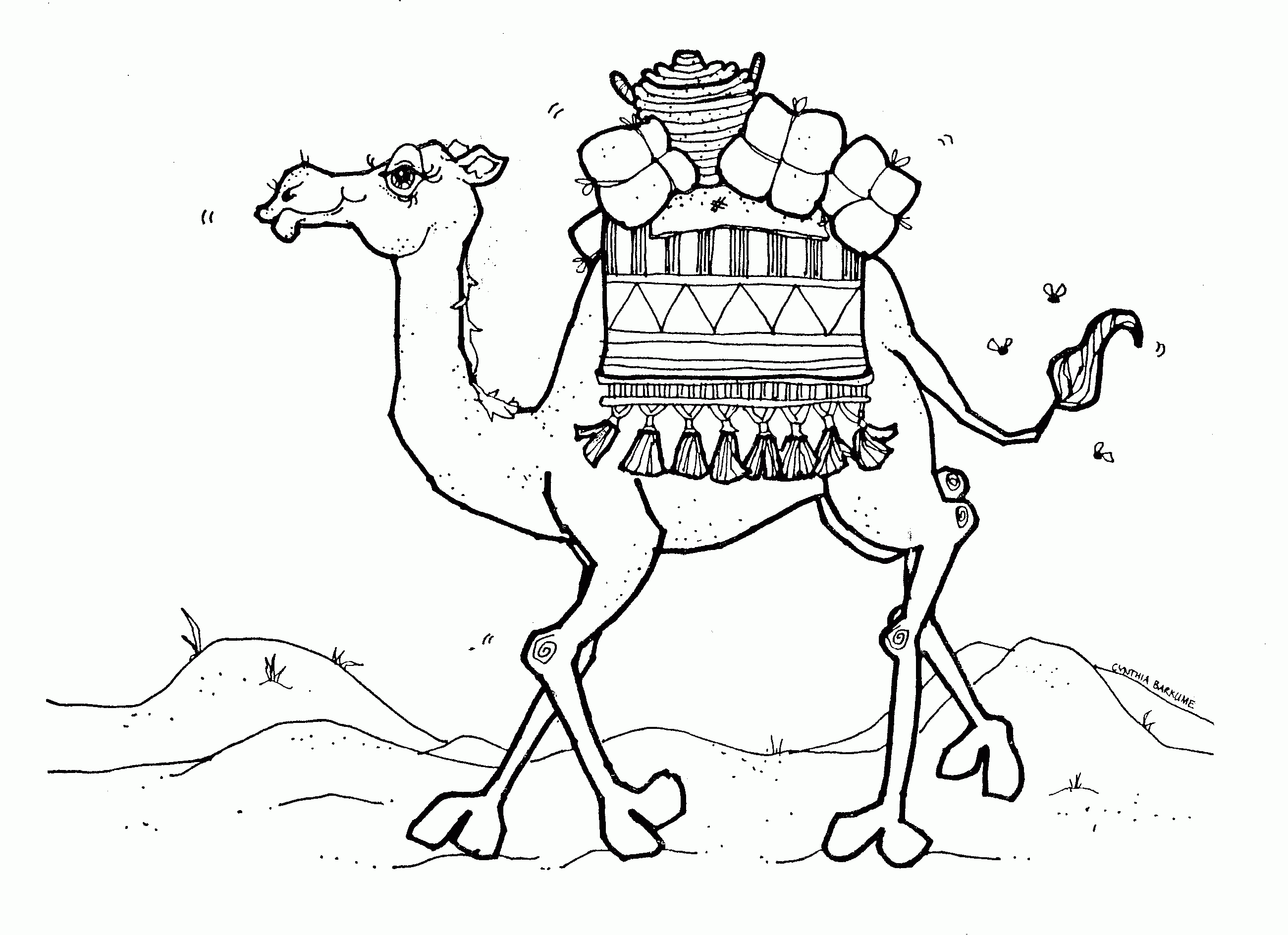 Download Camel In A Camel Caravan Coloring Page - Coloring Home