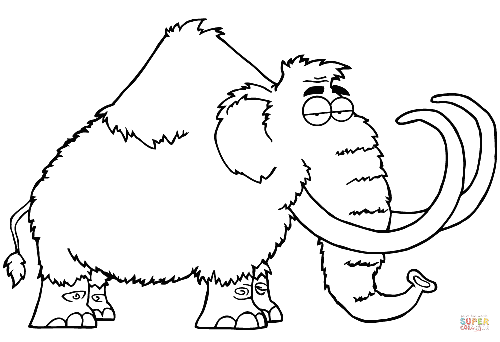 Cartoon Mammoth coloring page | Free Printable Coloring Pages