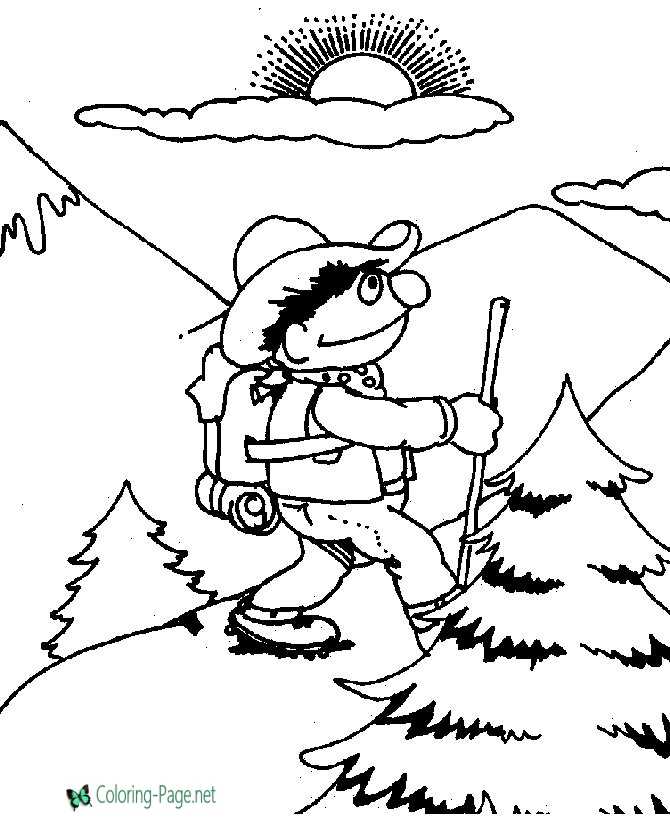 Sesame Street Ernie Coloring Pages - Hiking