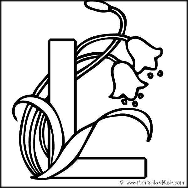 Alphabet Coloring Page Letter L Lily – Printables for Kids – free word  search puzzles, coloring pages, and other activities