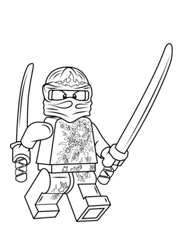 Coloring Pages | Ninjago Jay with Sword Coloring Paage