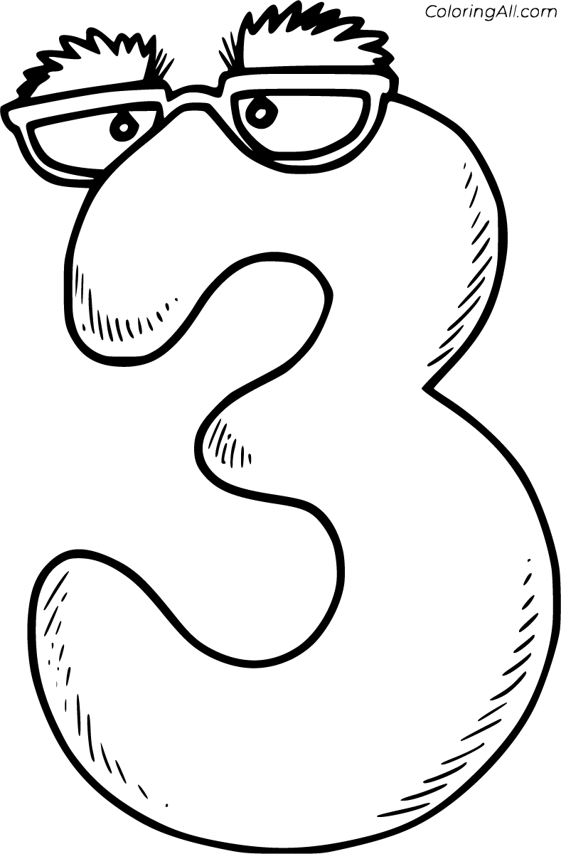 Number 3 Coloring Pages - ColoringAll
