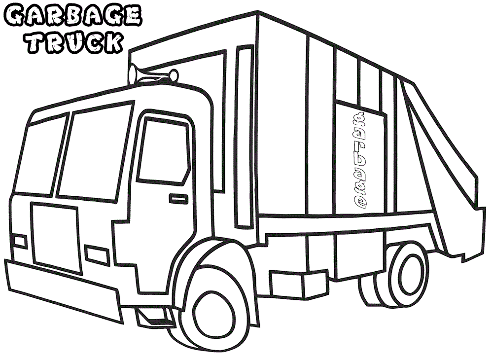Garbage Truck Coloring Page - Free Printable Coloring Pages for Kids