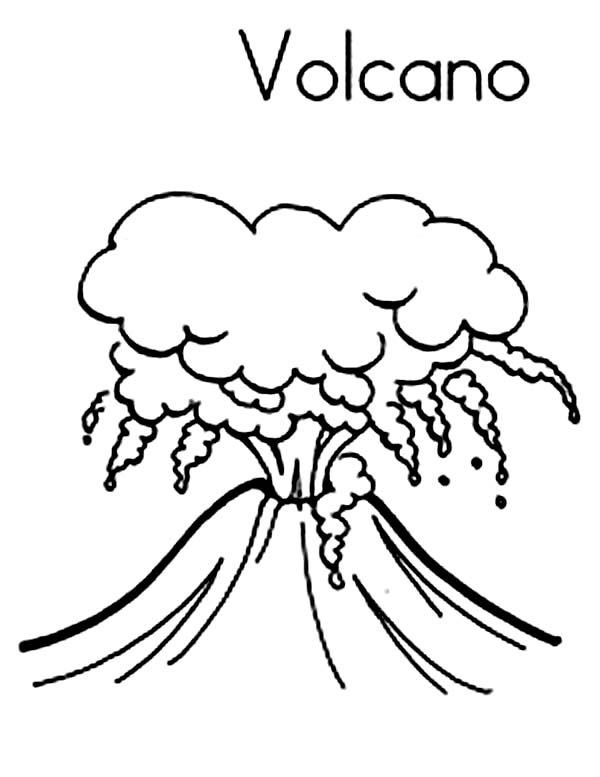 Pin on Volcano Coloring Page
