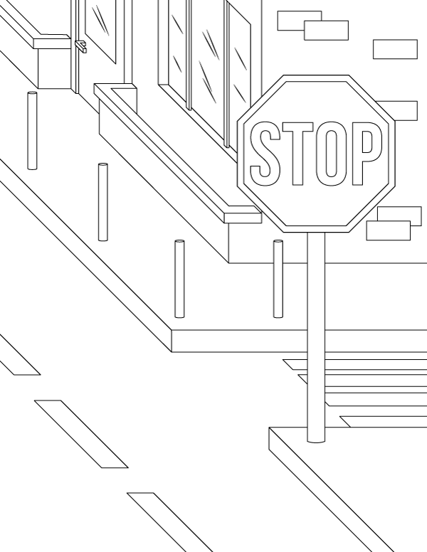 Printable Stop Sign Coloring Page