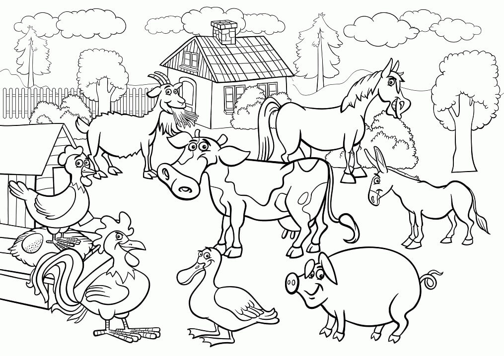Back at the Barnyard Coloring Page - Free Printable Coloring Pages for Kids