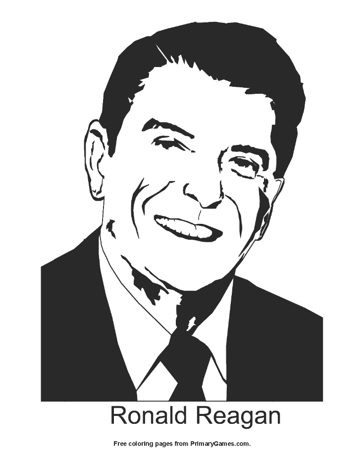 Ronald Reagan Coloring Page • FREE Printable PDF from PrimaryGames