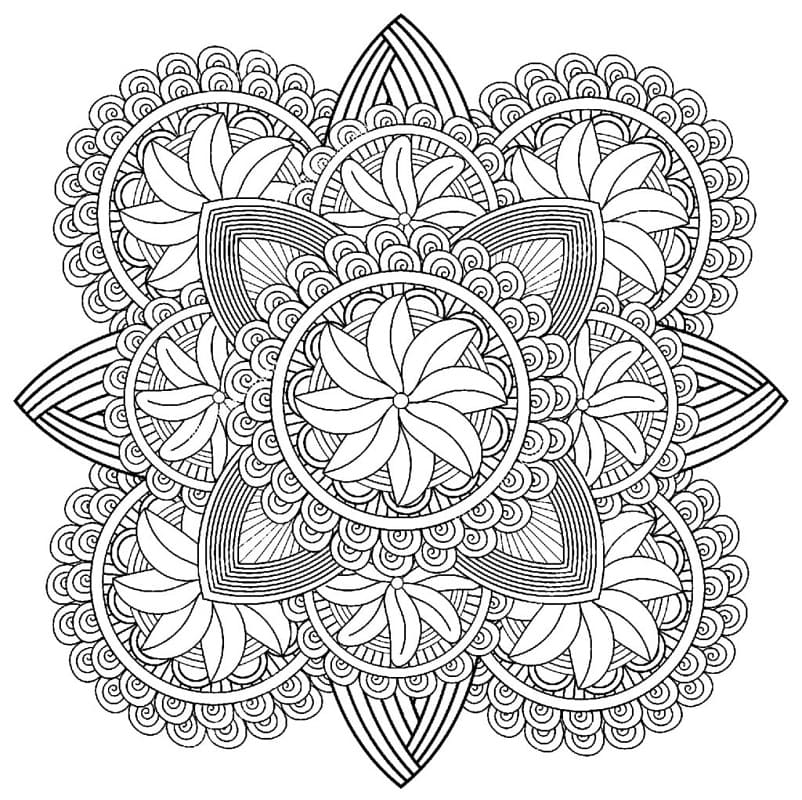 Complex Flowers Mandala Coloring Page - Free Printable Coloring Pages for  Kids