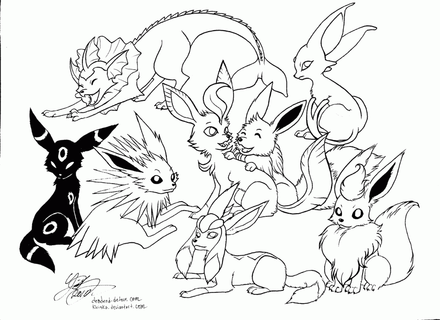 Studying Pokemon Pictures Of Eevee Az Coloring Pages, Download ...