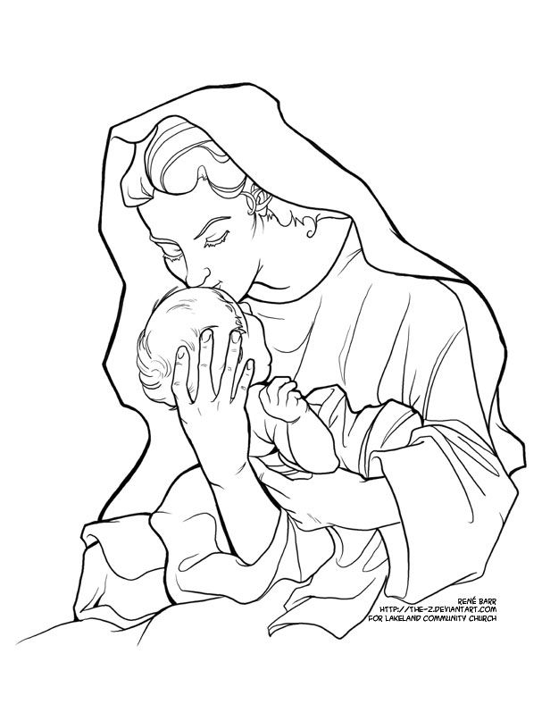 Format Deviantart More Like Advent Coloring Page Mary The Z ...