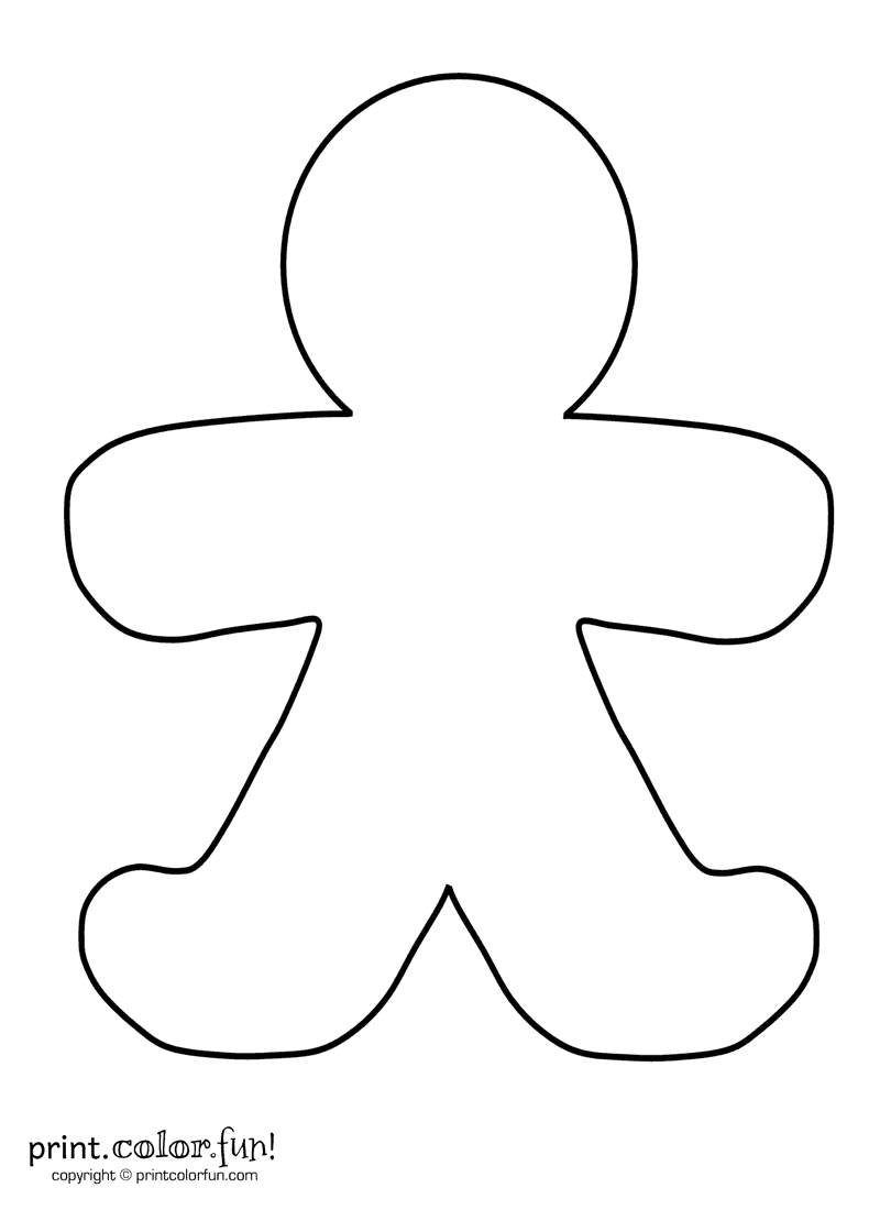 Blank gingerbread man coloring page - Print. Color. Fun!