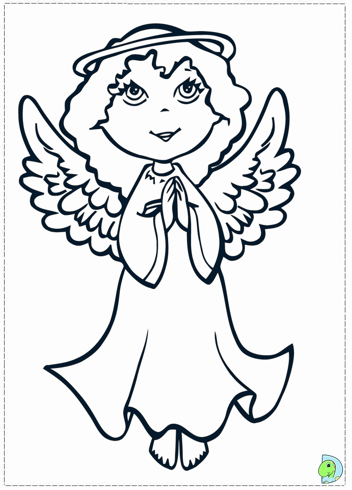 Coloring Pages Of Christmas Angels - Coloring Page