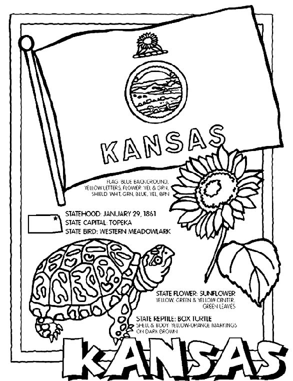 Kansas State Seal Coloring Page