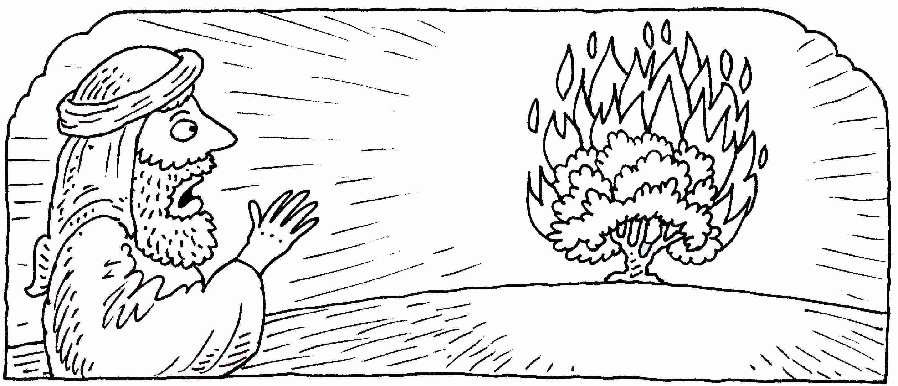 Smart Moses And The Burning Bush Coloring Page Printable Coloring ...