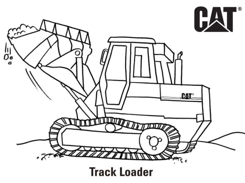 Coloring Pages : Cat Coloring Pages Caterpillar Excavator ...