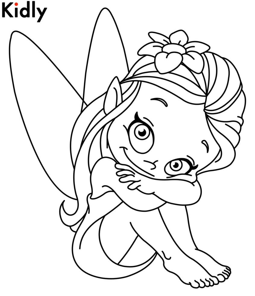 Top Coloring Pages Easy Fairy Coloring Of Beautiful