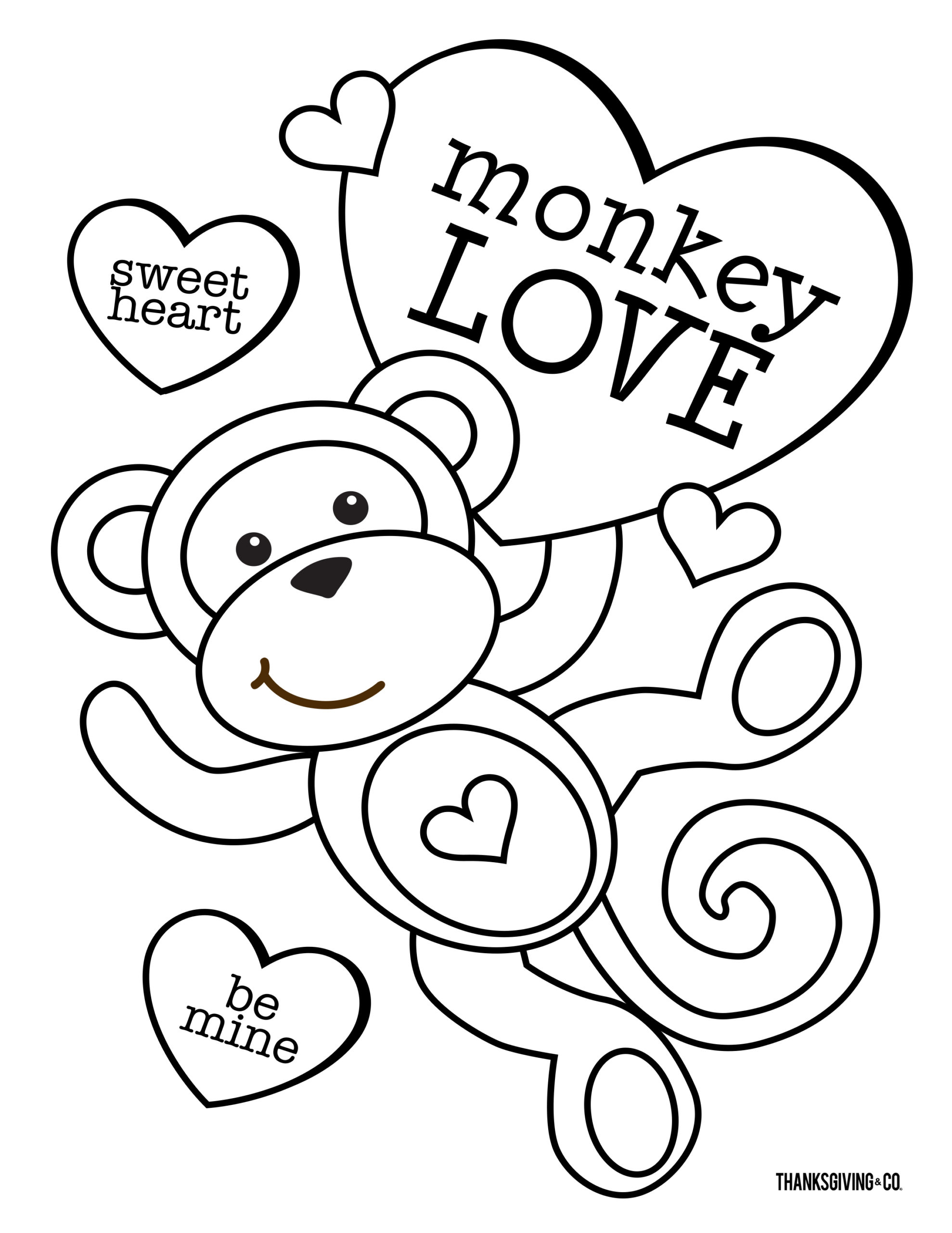 Best Coloring  Online Pages Valentines Day Dltk By Number ...