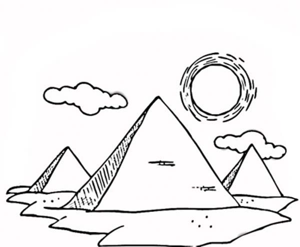 Drawing Three Great Pyramid Coloring ...pinterest.com