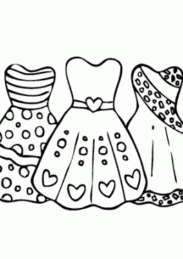 Cool dresses for girls coloring page, printable free | coloing-4kids.com