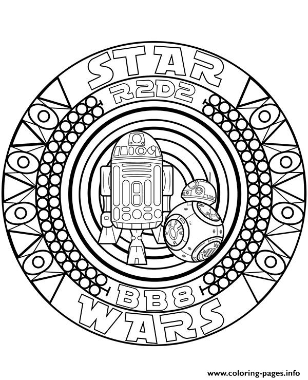 Star Wars Mandala R2d2 Coloring Pages Printable