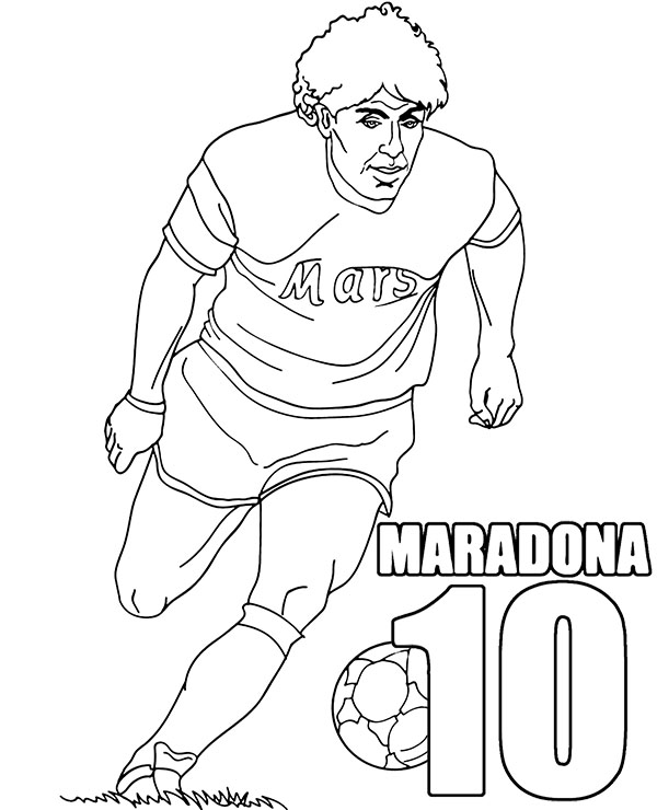 Diego Armando Maradona coloring pages legendary footballer