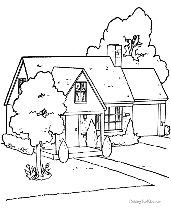 House picture to color 004 | House colouring pages, Coloring pages, Coloring  pages to print