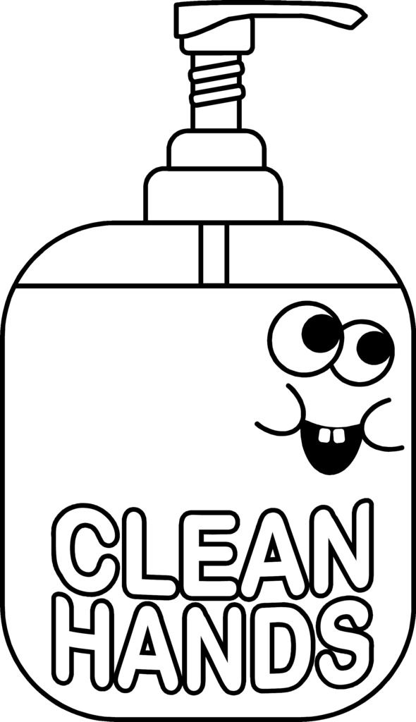 Hand Sanitizer | Coloring pages for kids, Coloring pages, Hand coloring