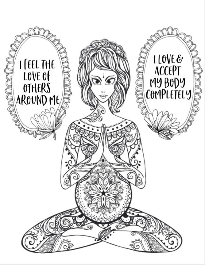 Pregnancy & Birth Affirmation Coloring Pages – Pregnant Mama Baby Life