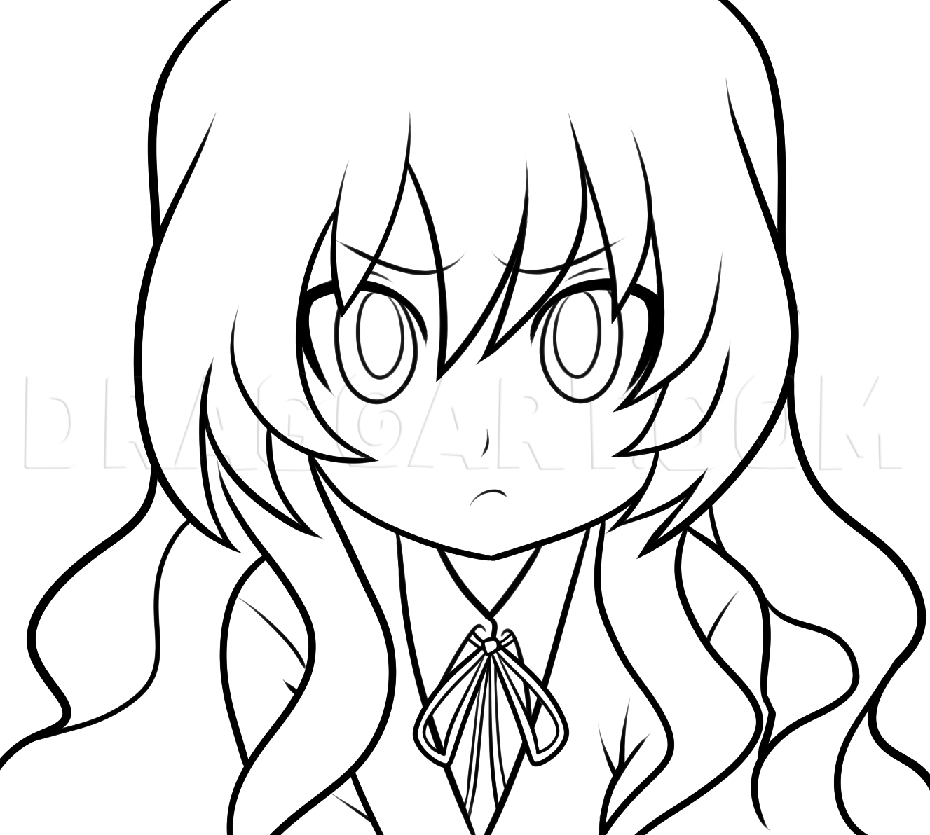 How to Draw Taiga From Toradora, Coloring Page, Trace Drawing