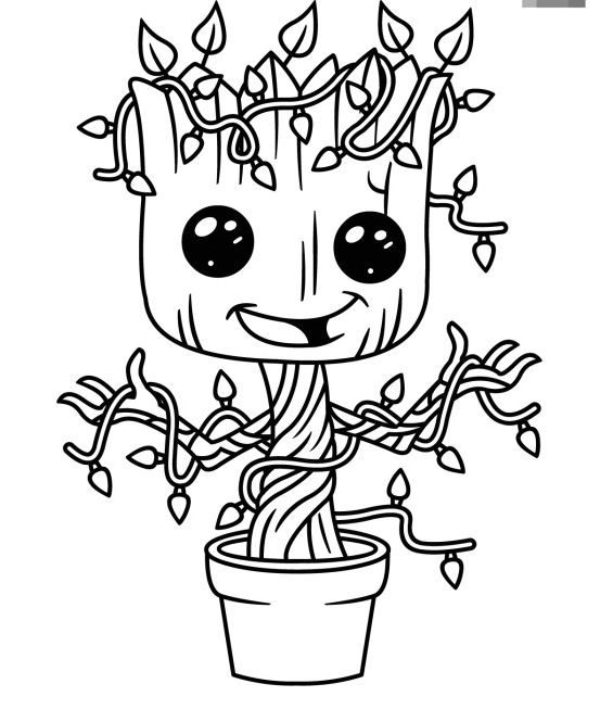 Baby Groot Coloring Page Free ...drawinginsider.com
