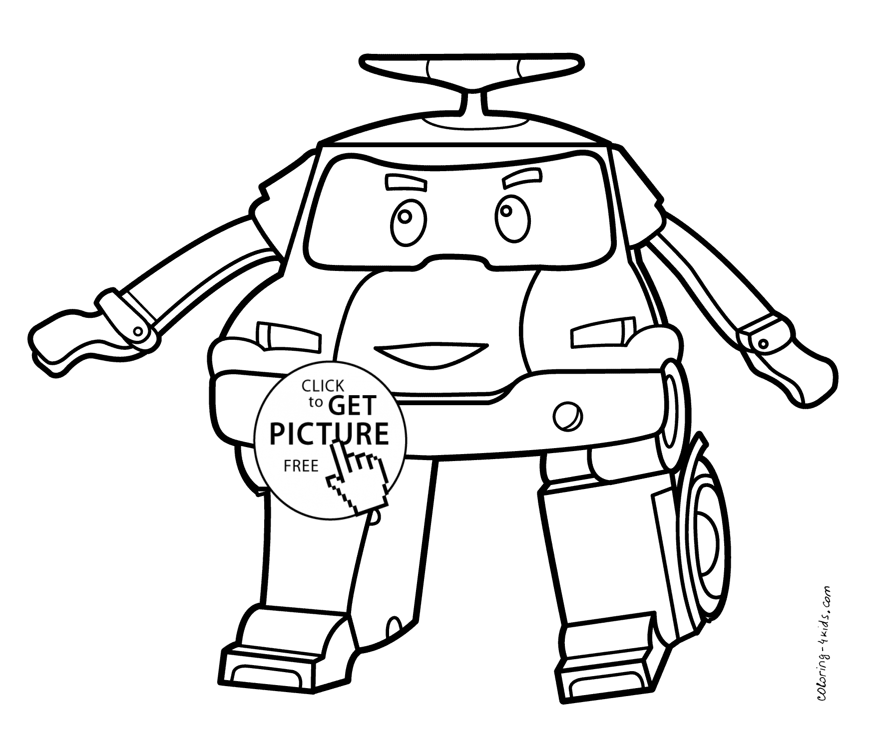 Robocar Poli coloring pages for kids, printable free