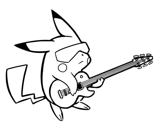 Coloring Pages | Rockstar Pikachu Coloring Pages