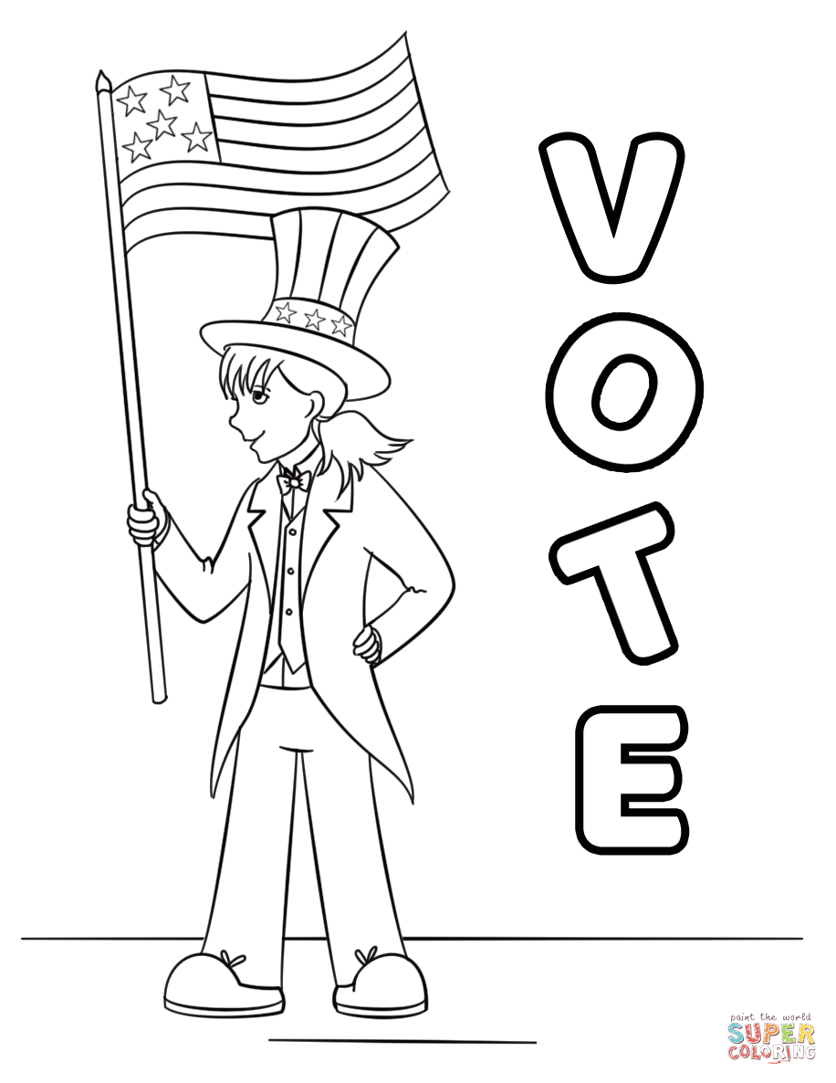 Vote coloring page | Free Printable Coloring Pages