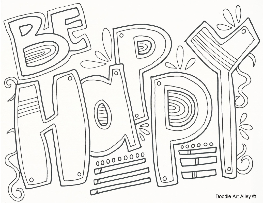Happiness Coloring Pages - Religious Doodles